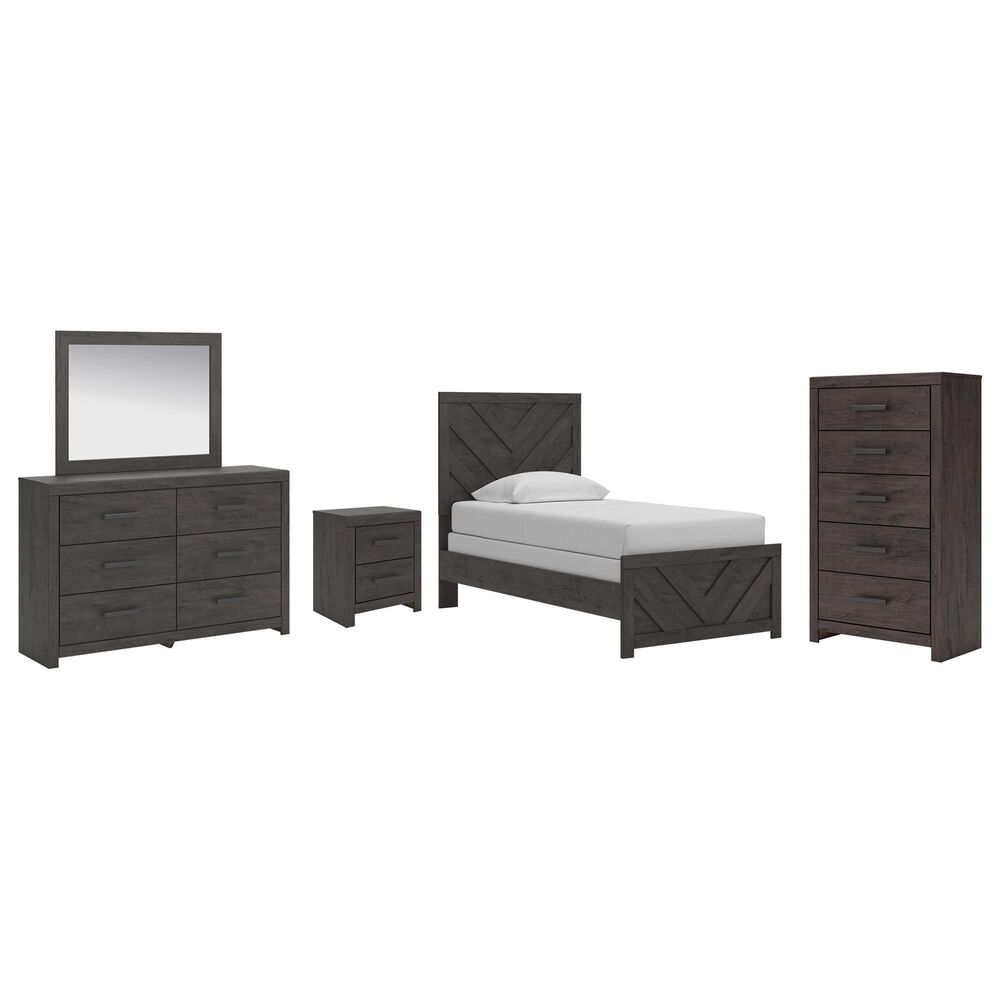 Ashley Prendonea 5-Piece Twin Bedroom Set in Dark Charcoal, , large