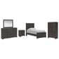 Ashley Prendonea 5-Piece Twin Bedroom Set in Dark Charcoal, , large