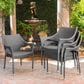 Hearth and Haven Mirage Wicker Stacking Arm Chair in Grey (Set of 4), , large