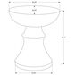 Hearth and Haven Outdoor Round Side Table with Ribbed Texture in White, , large