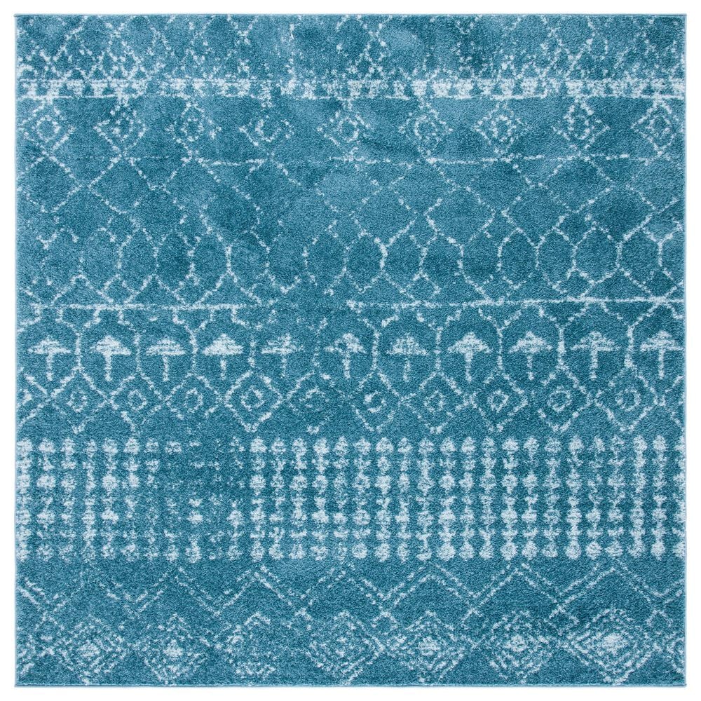 Safavieh Tulum 6"7" Square Turquoise and Blue Area Rug, , large