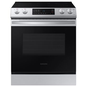 Samsung 6.3 Cu. Ft. Front Control Slide-in Electric Range with Wi-Fi in Stainless Steel, , large
