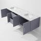 Lexora Home Geneva 72" Double Bathroom Vanity in Dark Grey with 2 cm White Carrara Marble Top and Rectangular Sinks, , large