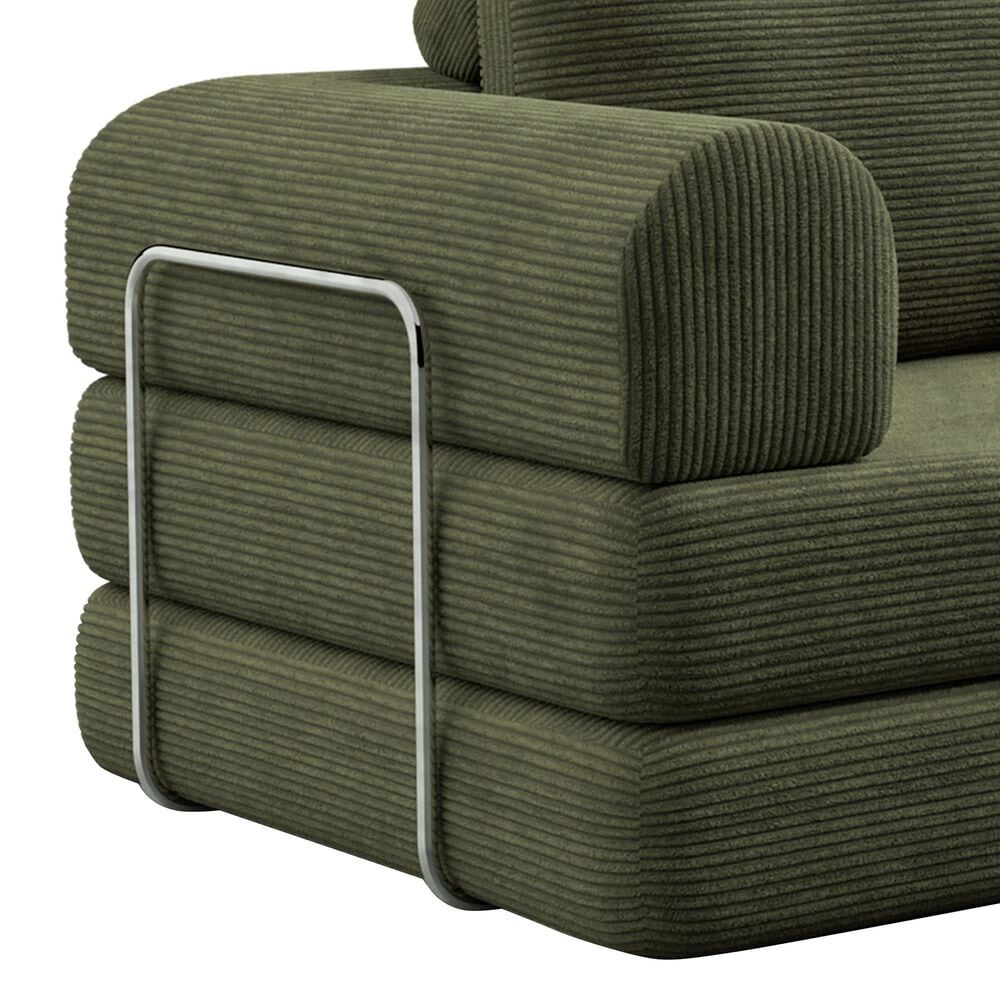 Furniture of America Ellis Stationary Modular Customizable Space-Saving Sofa in Green, , large