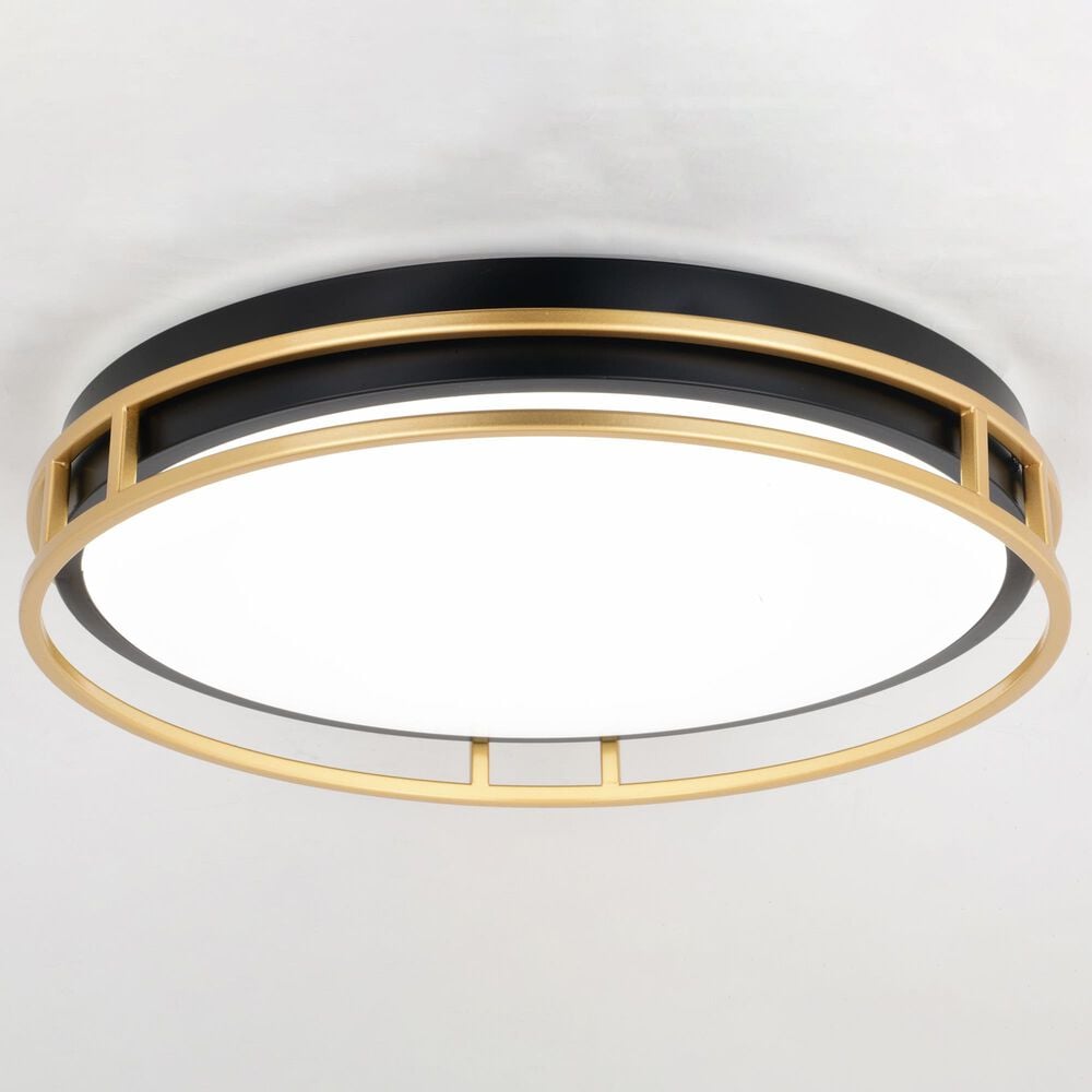 Vaxcel Northgate 16" 1-Light Flush Mount in Matte Black and Satin Gold, , large
