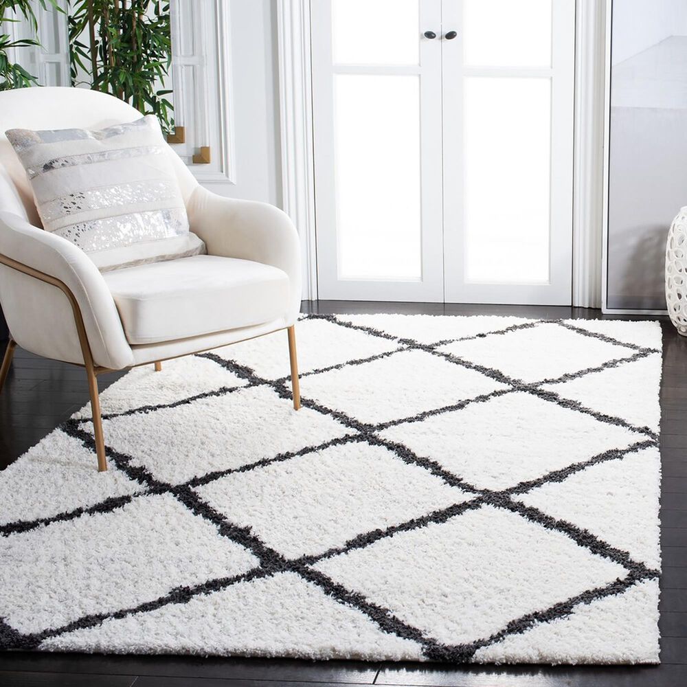 Safavieh August Shag 9&#39; x 12&#39; Ivory and Black Area Rug, , large