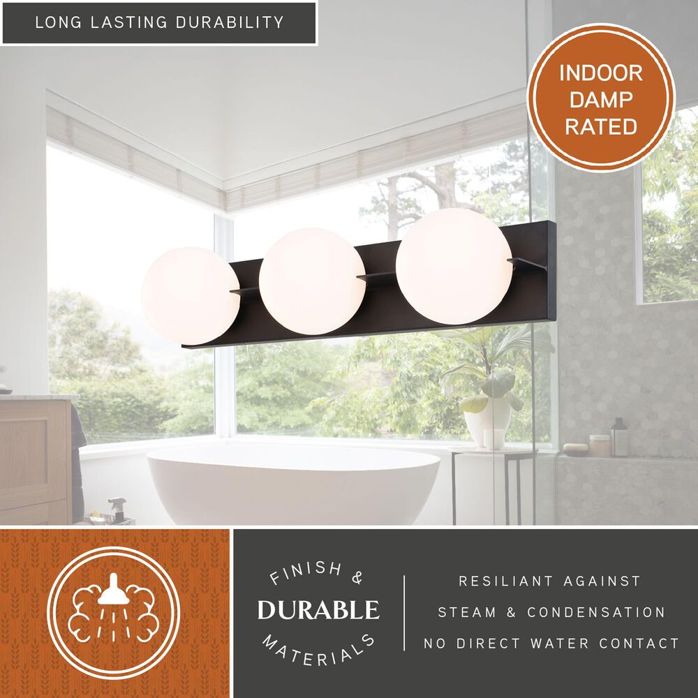 Vaxcel Parkview 3-Light Bathroom Vanity in Matte Black, , large