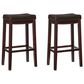 Linon Home Decor Claridge Bar Stool with Brown Cushion in Dark Brown (Set of 2), , large