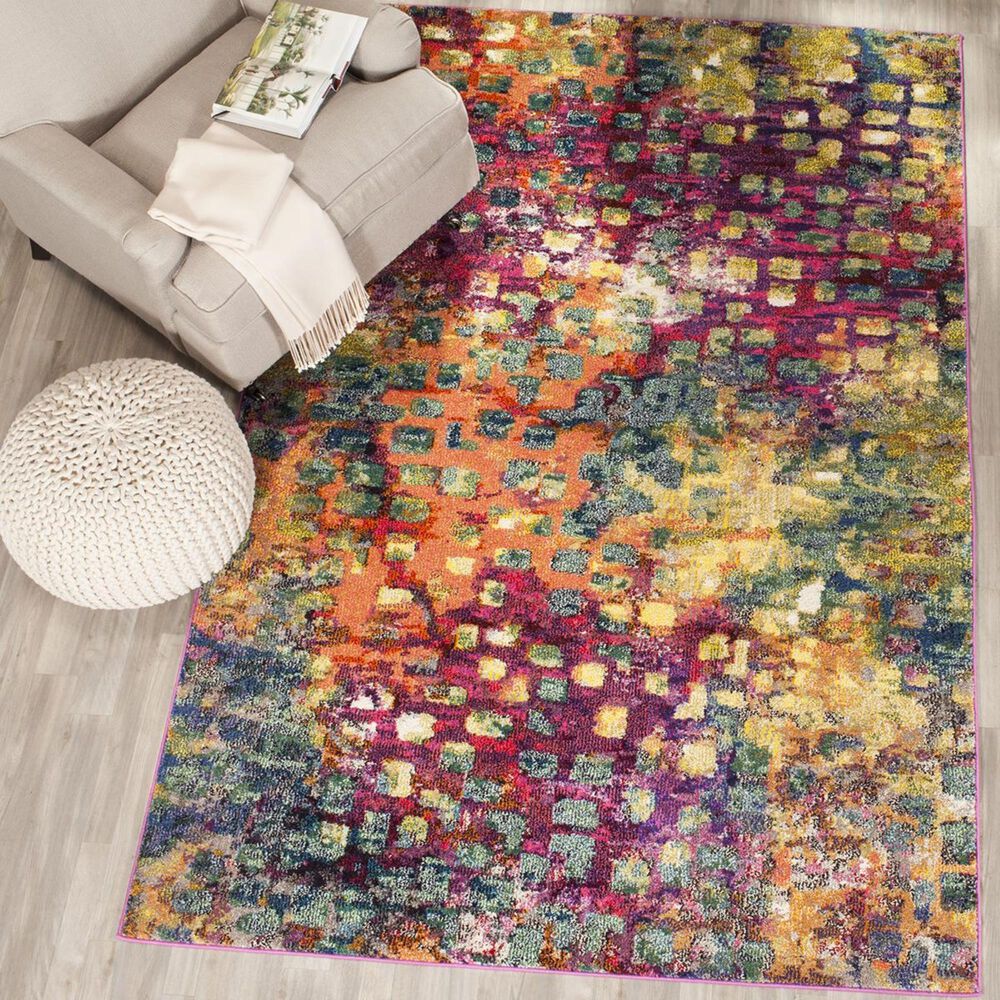 Safavieh Monaco MNC225D-4 4" x 5"7" Pink/Multi Area Rug, , large
