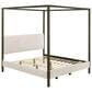 Pacific Landing Monroe Queen Upholstered Canopy Bed in Vanilla White, , large