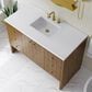 James Martin Hudson 48" Single Bathroom Vanity in Honey Oak with 3 cm Parisien Bleu Silestone Top and Rectangular Sink, , large
