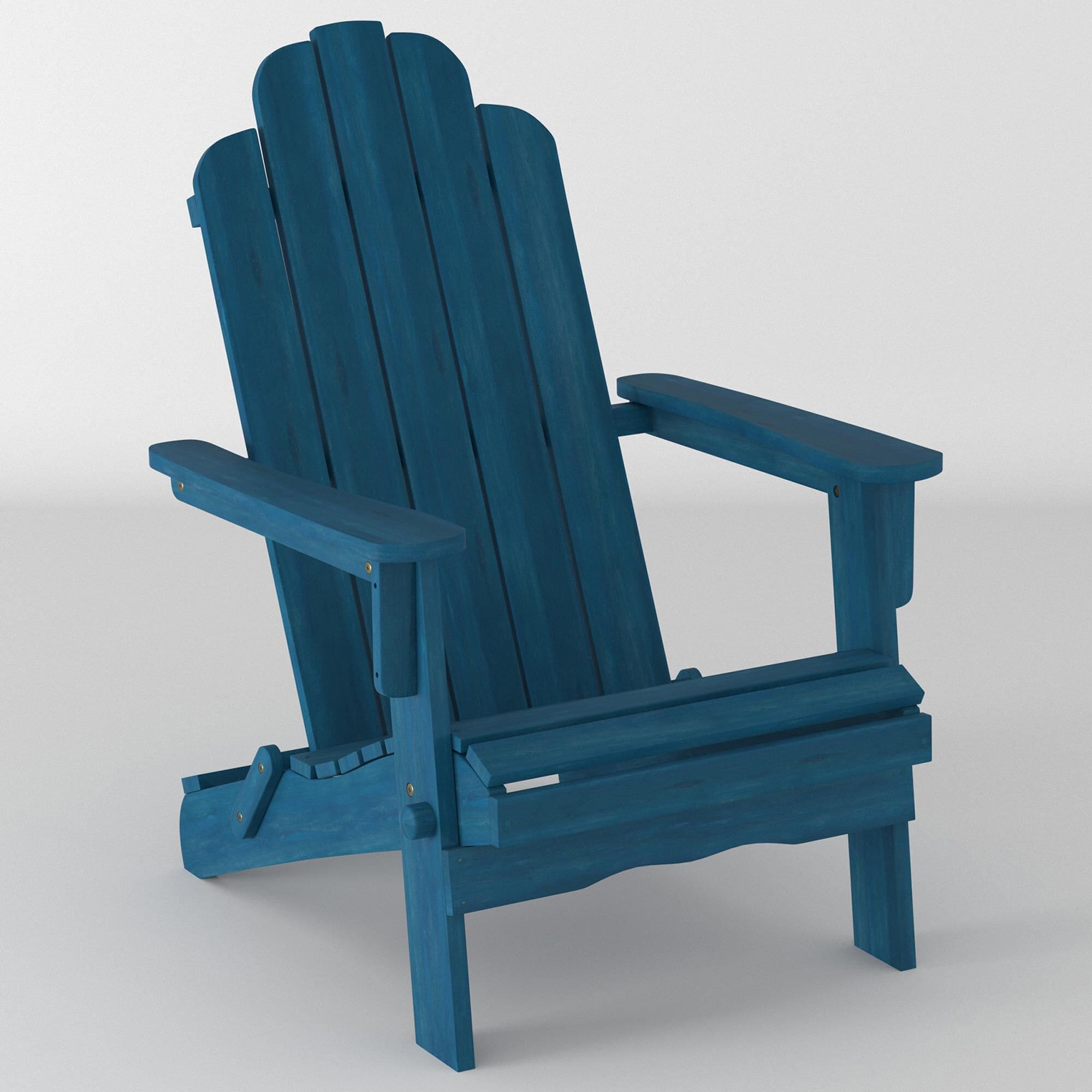 Walker Edison Patio Adirondack Chair in Navy Blue NFM