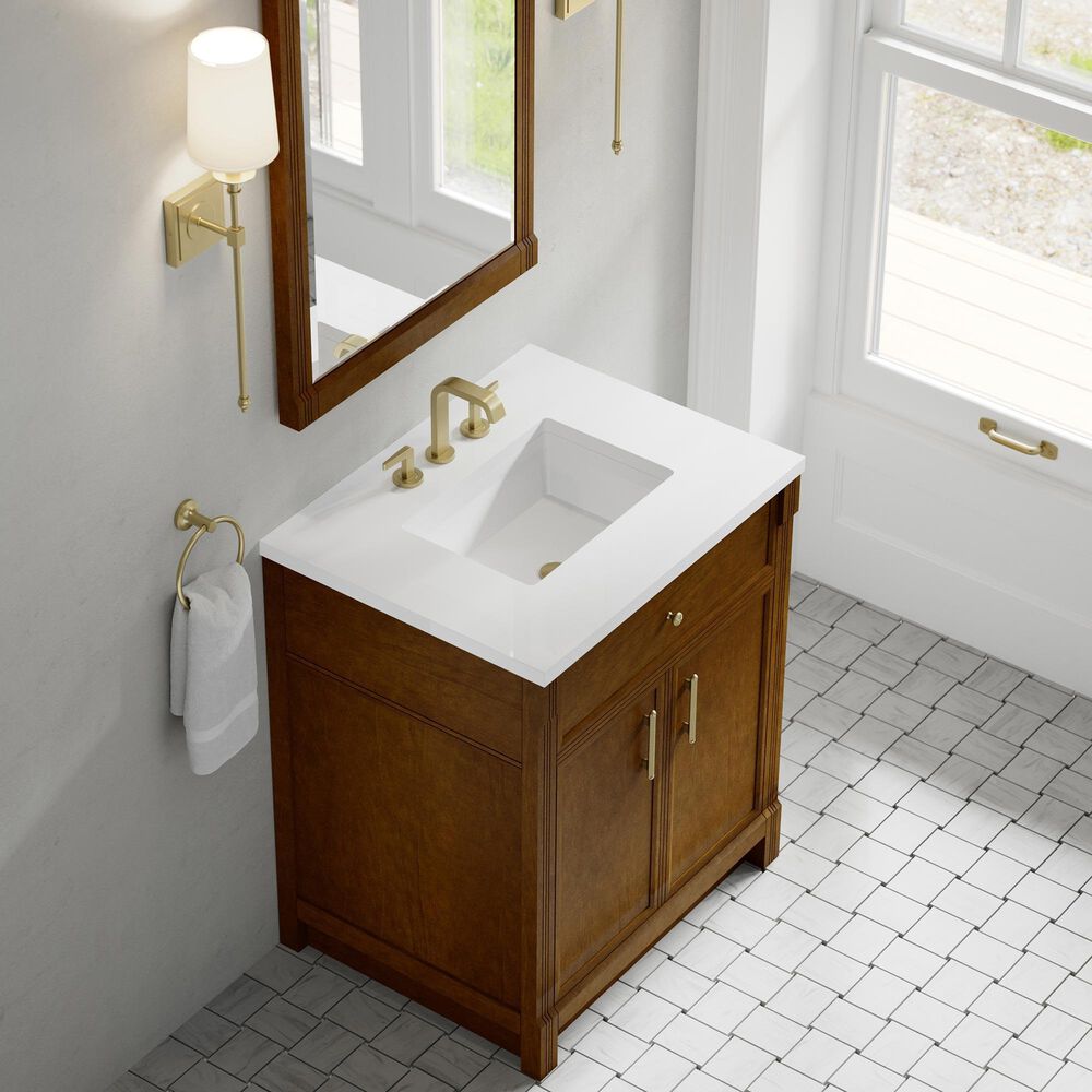 James Martin Bellshire 26" Rectangular Mirror in Honey Oak, , large