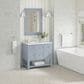 James Martin Vanities Breckenridge 36" Single Bathroom Vanity in Serenity Blue with 3 cm Carrara White Marble Top and Rectangular Sink, , large