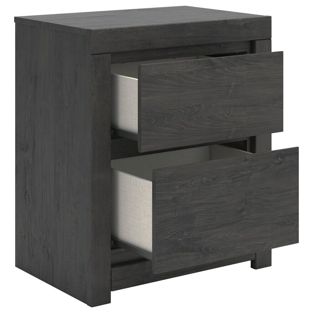 Ashley Fraluna 2-Drawer Nightstand in Dark Charcoal, , large