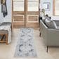 Nourison Astra Machine Washable 2"2" x 8" Blue and Ivory Runner, , large