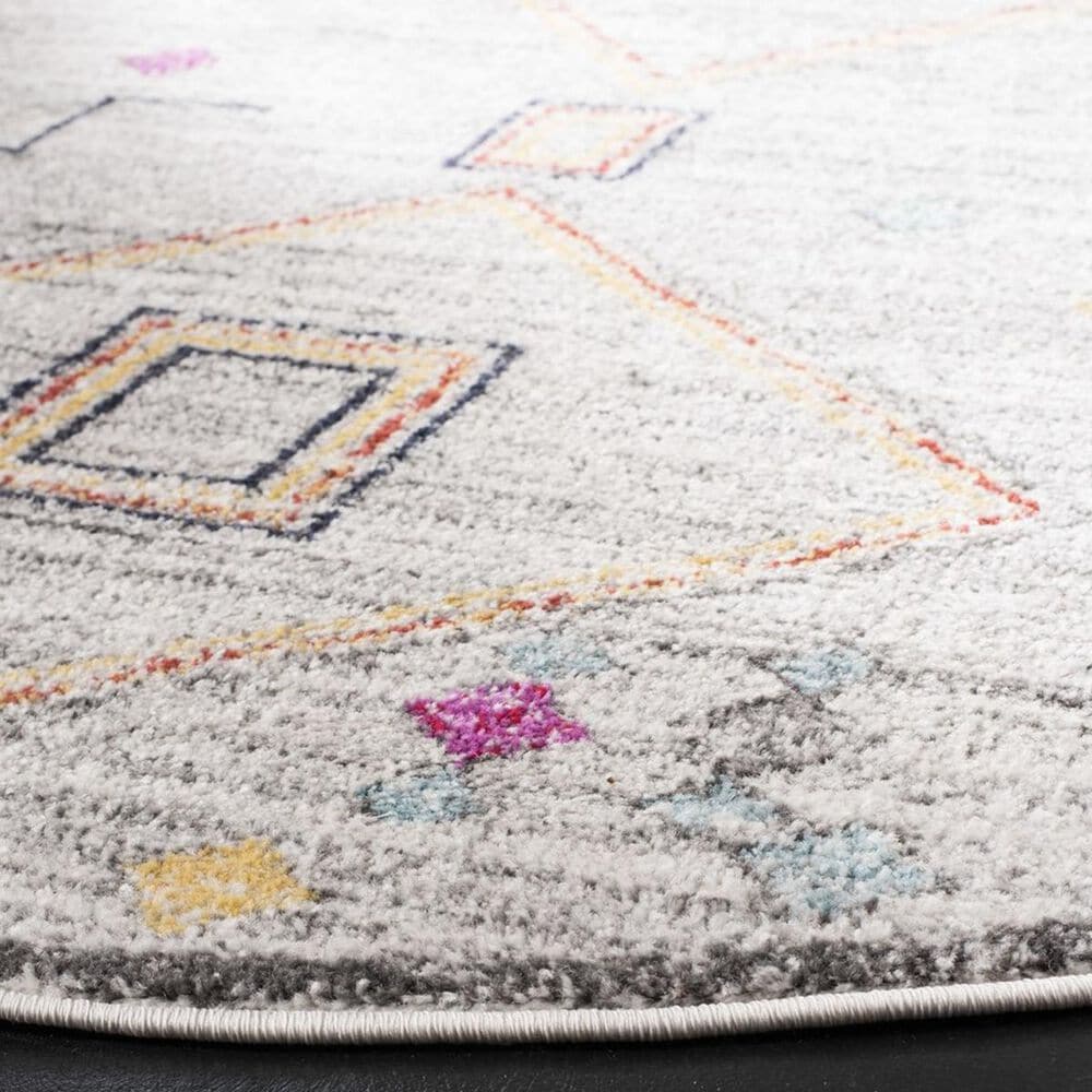 Safavieh Adirondack ADR208F 6&#39; Round Light Grey and Red Area Rug, , large