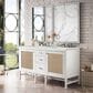 James Martin Vanities Addison 60" Double Bathroom Vanity in Glossy White with 3 cm Lime Delight Quartz Top and Rectangular Sinks, , large