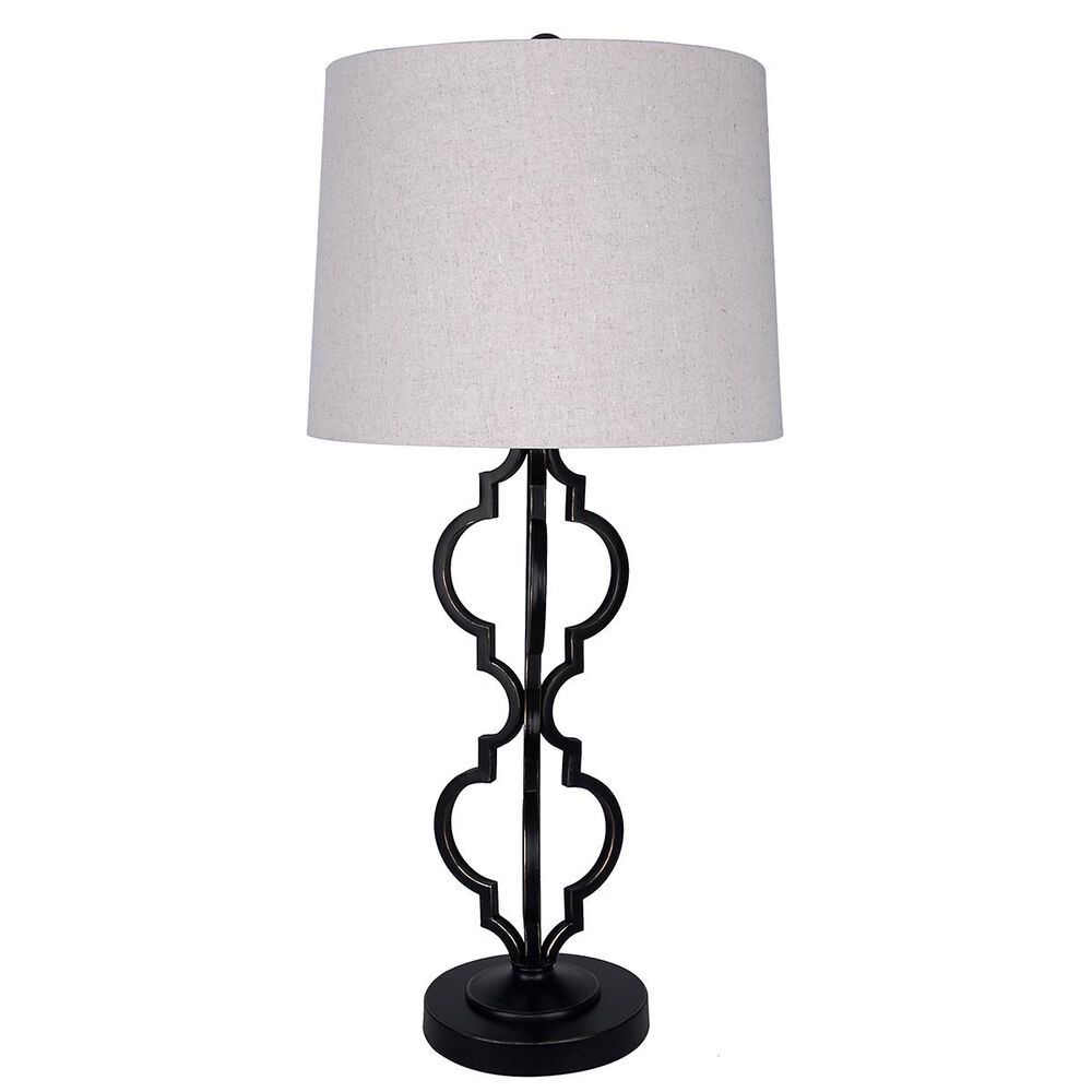 Grandview Gallery Table Lamp and Shade in Black Metal, , large