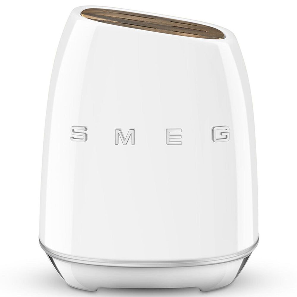 SMEG 50s Retro Style 6-Piece Knife Block Set in White, , large