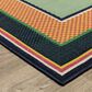 Oriental Weavers Havana Geometric Green and Navy 1"10" x 7"3" Indoor/Outdoor Runner, , large