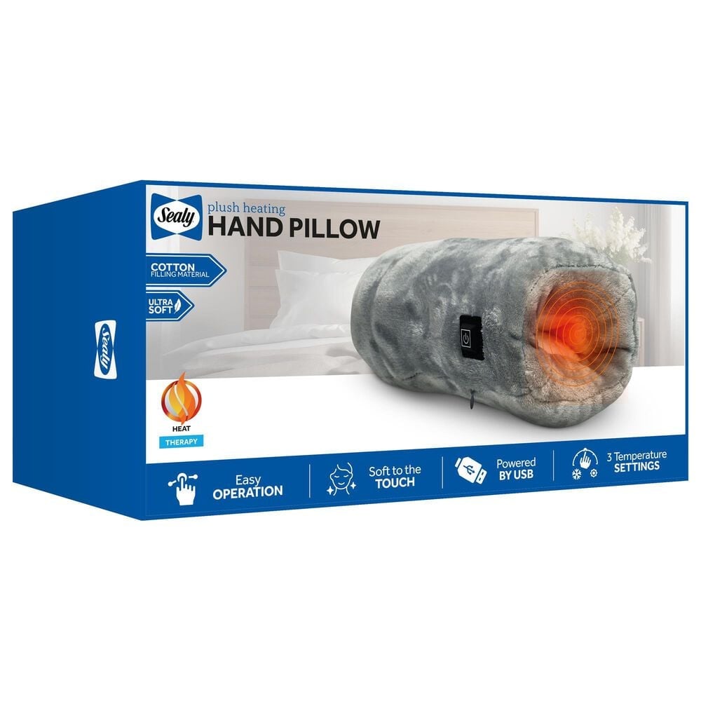 Sealy Heating Hand Pillow in Gray, , large