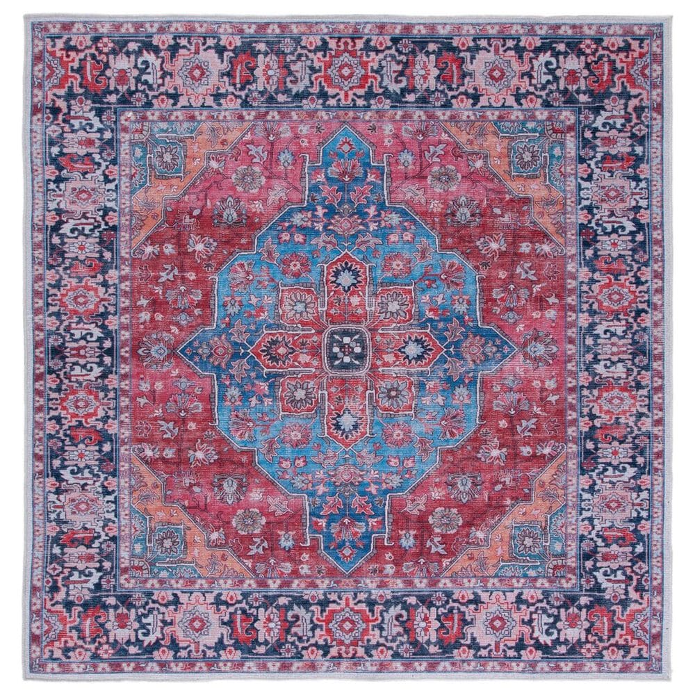 Safavieh Serapi SEP369  6"7" Square Blue and Rust Area Rug, , large