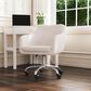 Linon Home Decor Rylen Office Chair with White Cushion in Silver, , large