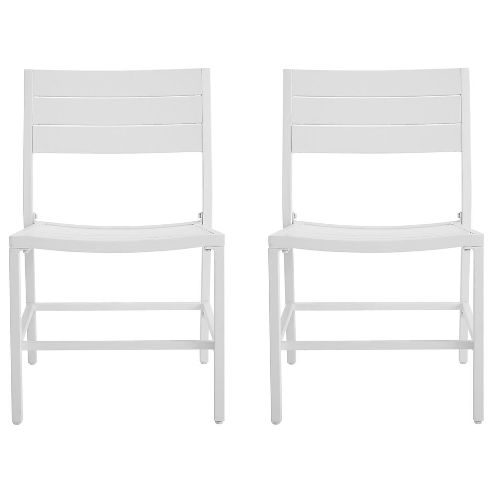 Linon Home Decor Holland Patio Side Chair in White (Set of 2), , large