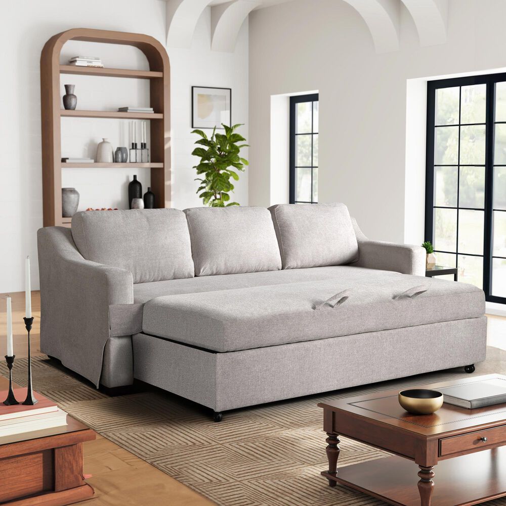 Lifestyle Solutions Haddington Stationary Sleeper Sofa in Linen, , large