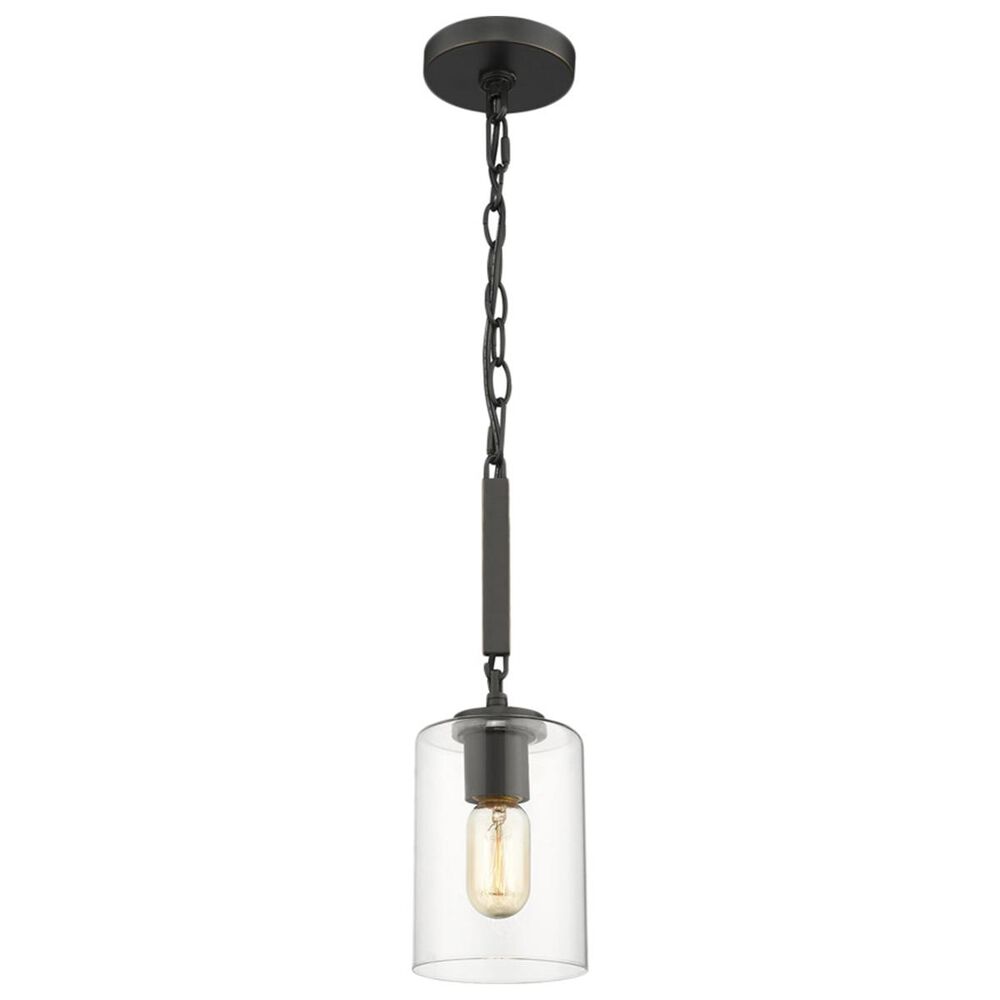 Golden Lighting Monroe Mini Pendant in Black with Clear Glass, , large