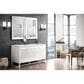 James Martin Vanities Athens 60" Double Bathroom Vanity in Glossy White with 3 cm Ethereal Noctis Quartz Top and Rectangular Sinks, , large