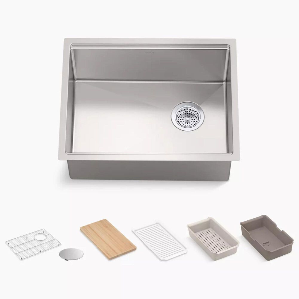 Kohler Strive 23" Undermount Single-Bowl Kitchen Sinks in Stainless Steel, , large
