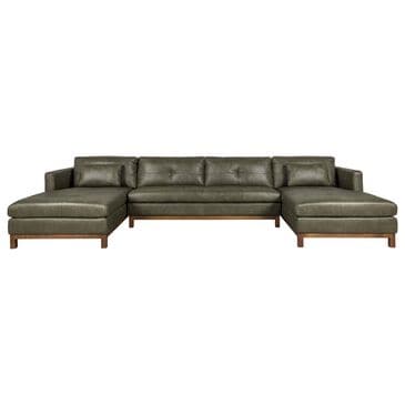 Chateau d"Ax 3-Piece Leather Sectional in Green, , large