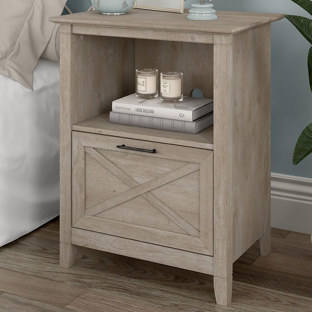Bush Key West Nightstand in Washed Gray NFM