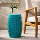 Hearth and Haven Lilac Outdoor Metal Side Table with Cylindrical Design in Teal, , large