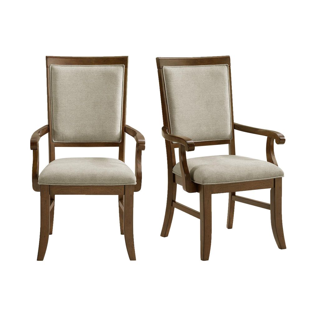 Mayberry Hill Phillipe Dining Arm Chair in Cherry Brown Finish, , large