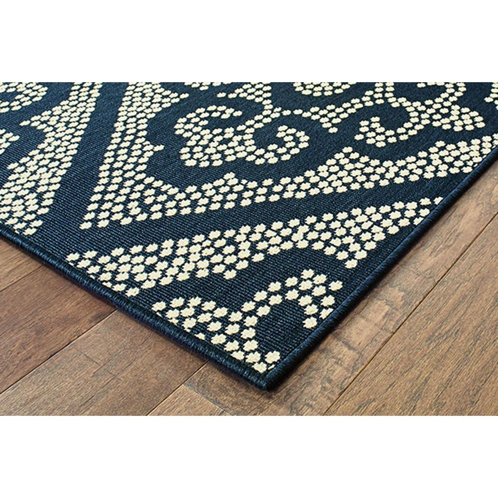 Oriental Weavers Marina 3804B 1'9" x 3'9" Navy and Ivory Area Rug ...