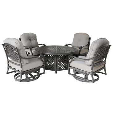 Gathercraft Macan 5-Piece Fire Pit Set in Silver and Gray, , large