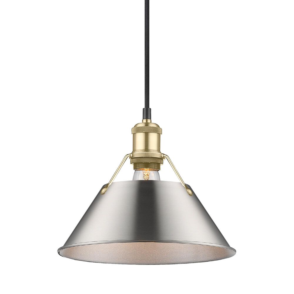 Golden Lighting Orwell 1-Light Medium Pendant with Pewter Shade in Brushed Champagne Bronze, , large