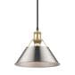 Golden Lighting Orwell 1-Light Medium Pendant with Pewter Shade in Brushed Champagne Bronze, , large