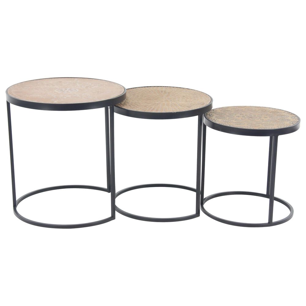 Maple and Jade Accent Table in Beige and Black (Set of 3), , large