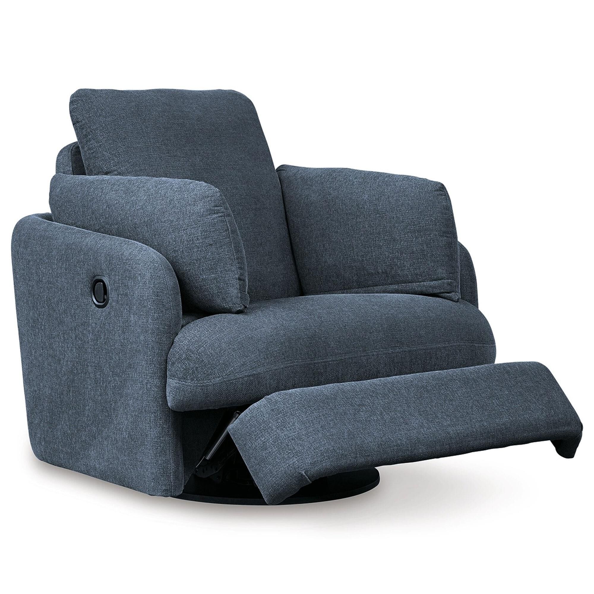 Ashley Modmax Swivel Glider Recliner in Ink with Next-Gen Nuvella