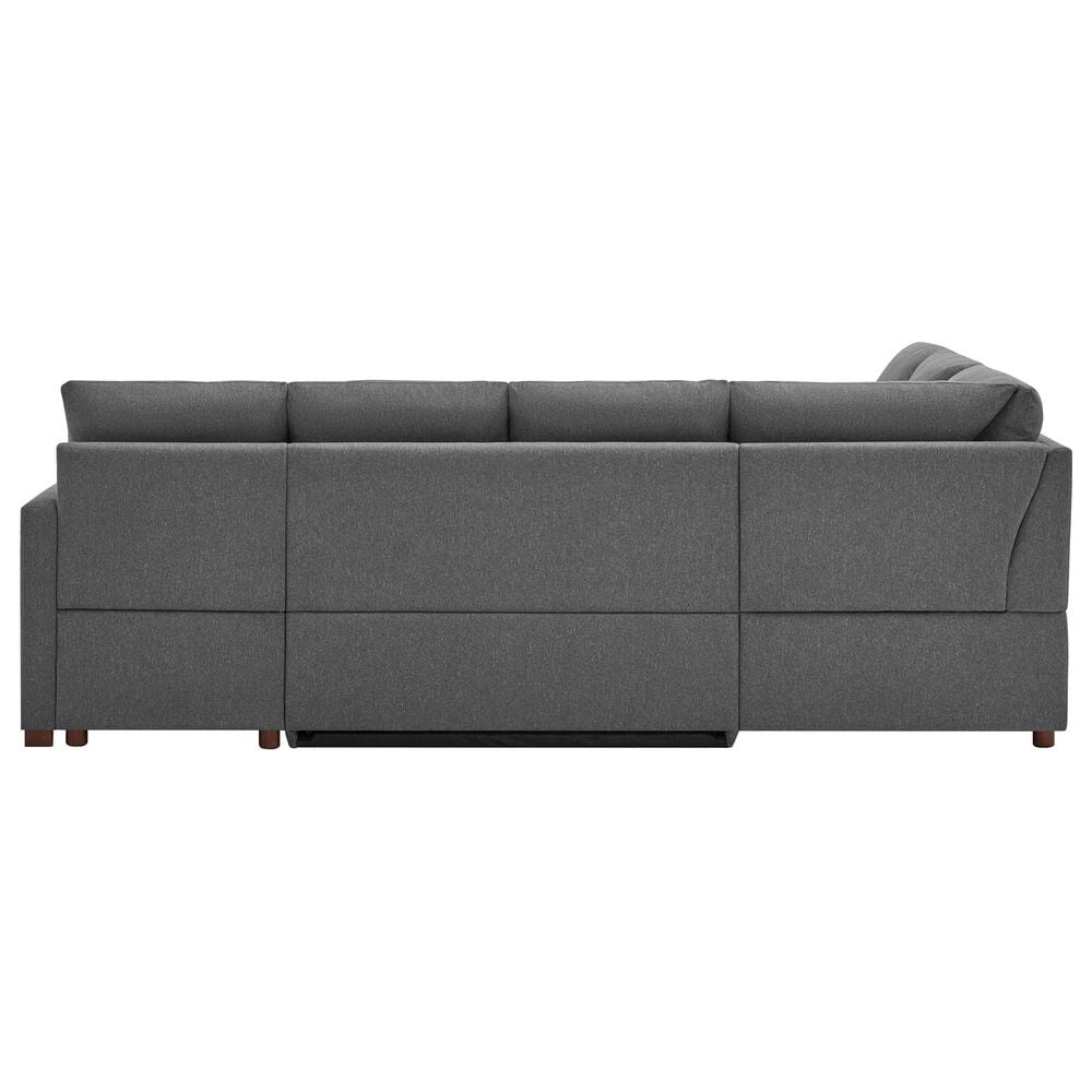 Lifestyle Solutions Edgewood Stationary Convertible Sleeper Sectional in Charcoal, , large