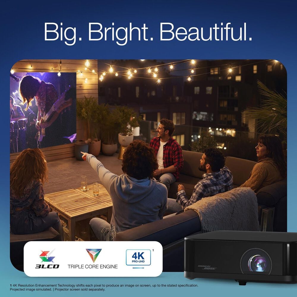 Epson Lifestudio Pop Plus 4K PRO-UHD Portable Lifestyle Projector with Sound by Bose Technology  Black, , large