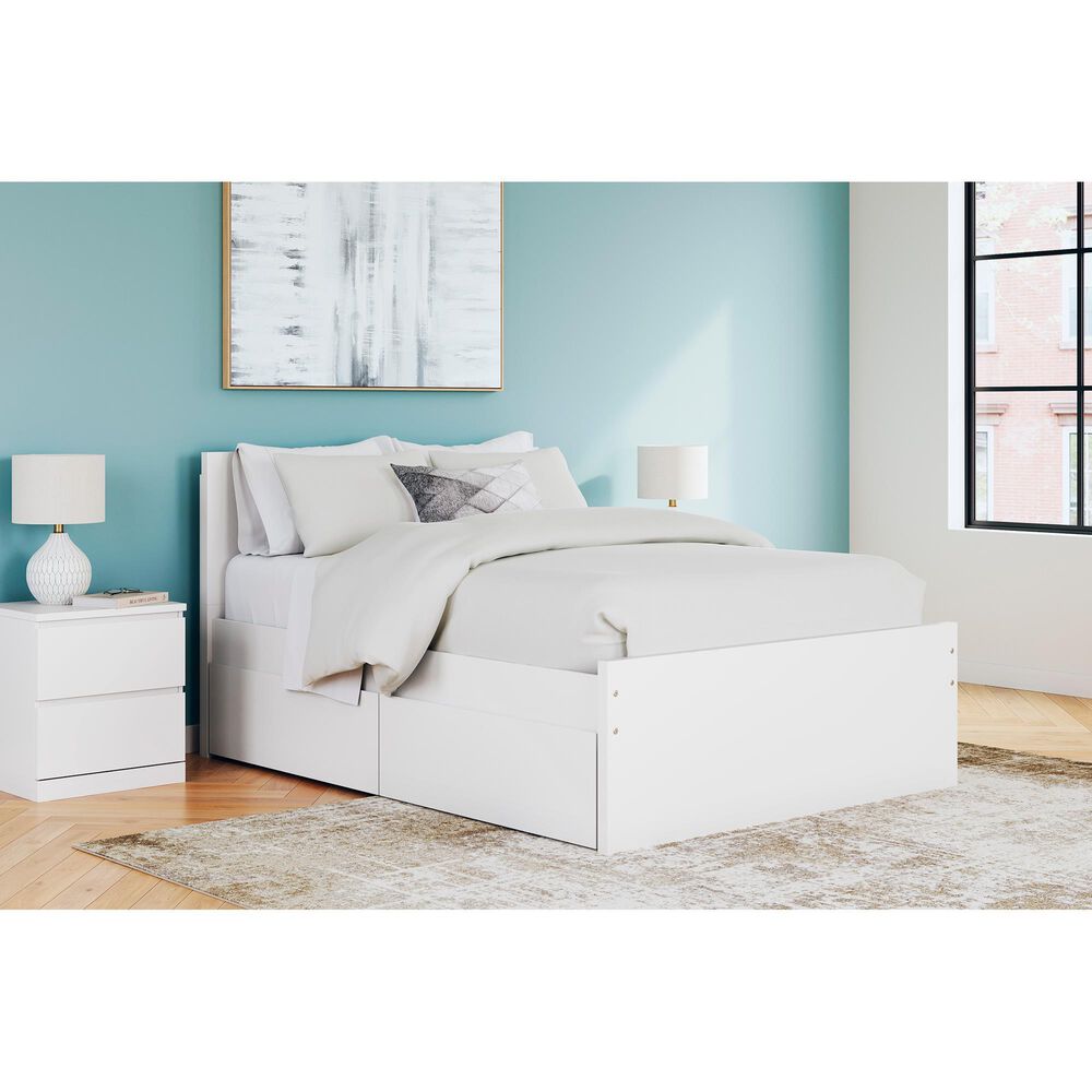 Ashley Onita Full Panel Platform Bed with 2 Side Storage in White, , large