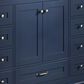 Lexora Home Dukes 48" Single Bathroom Vanity in Navy Blue with 2 cm White Cultured Marble Top and Rectangular Sink, , large