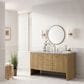 James Martin Vanities Hudson 60" Single Bathroom Vanity in Light Natural Oak with 3 cm Arctic Fall Solid Surface Top and Rectangular Sink, , large