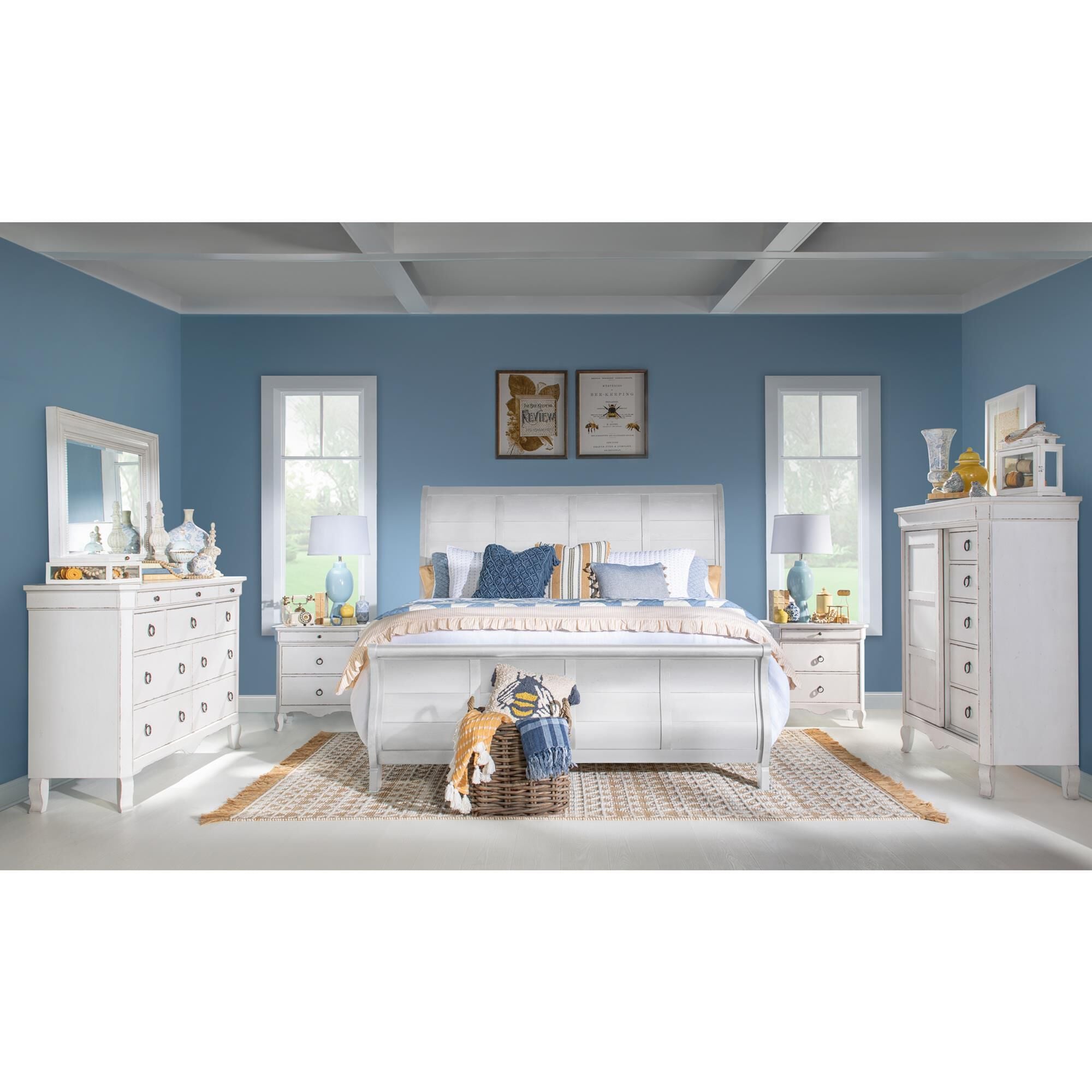 St Claire Home Vintage Market 10-Drawer Dresser and Mirror in