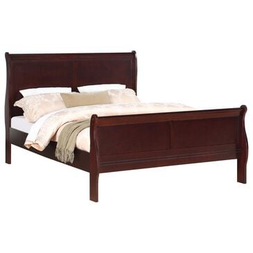 Crown Mark Louis Philip Queen Sleigh Bed in Cherry, , large